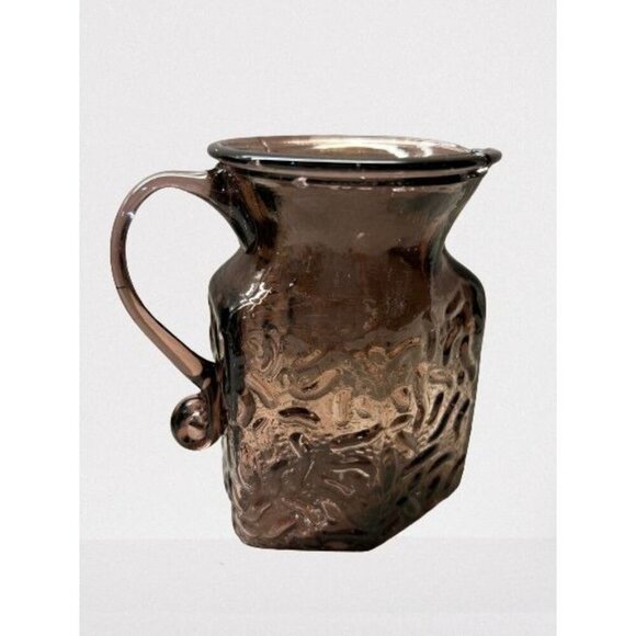 Morgantown Crinkle Amethyst Glass Ocknor Shape Pitcher Creamer 4.5" - Picture 4 of 8